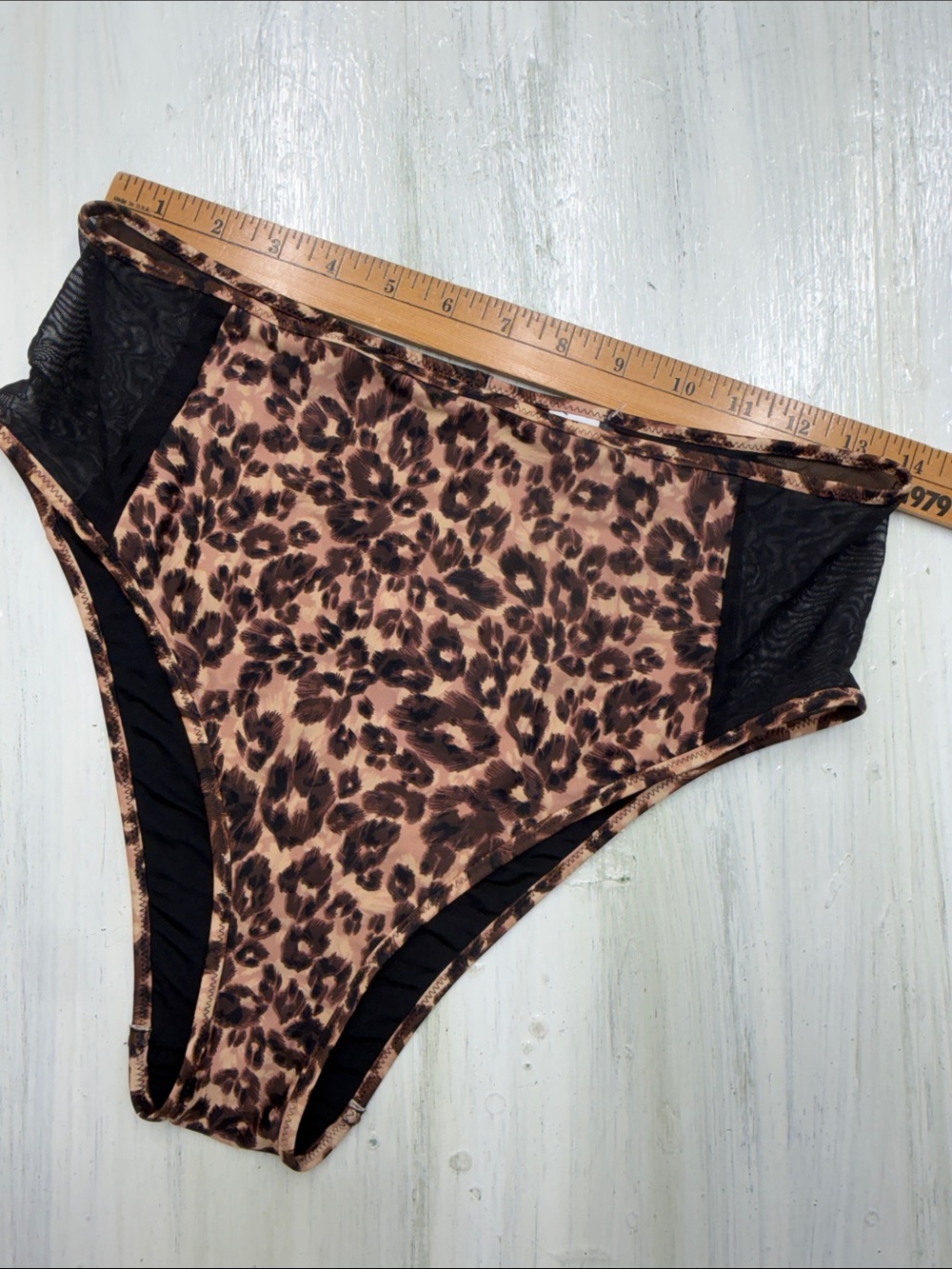 aerie Leopard Print Bikini Top XL & High-Waist Bottoms L - Brown & Black - Picture 3 of 16